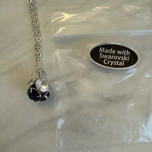 NWOT Silver Necklace with Swarovski Crystal Pendant